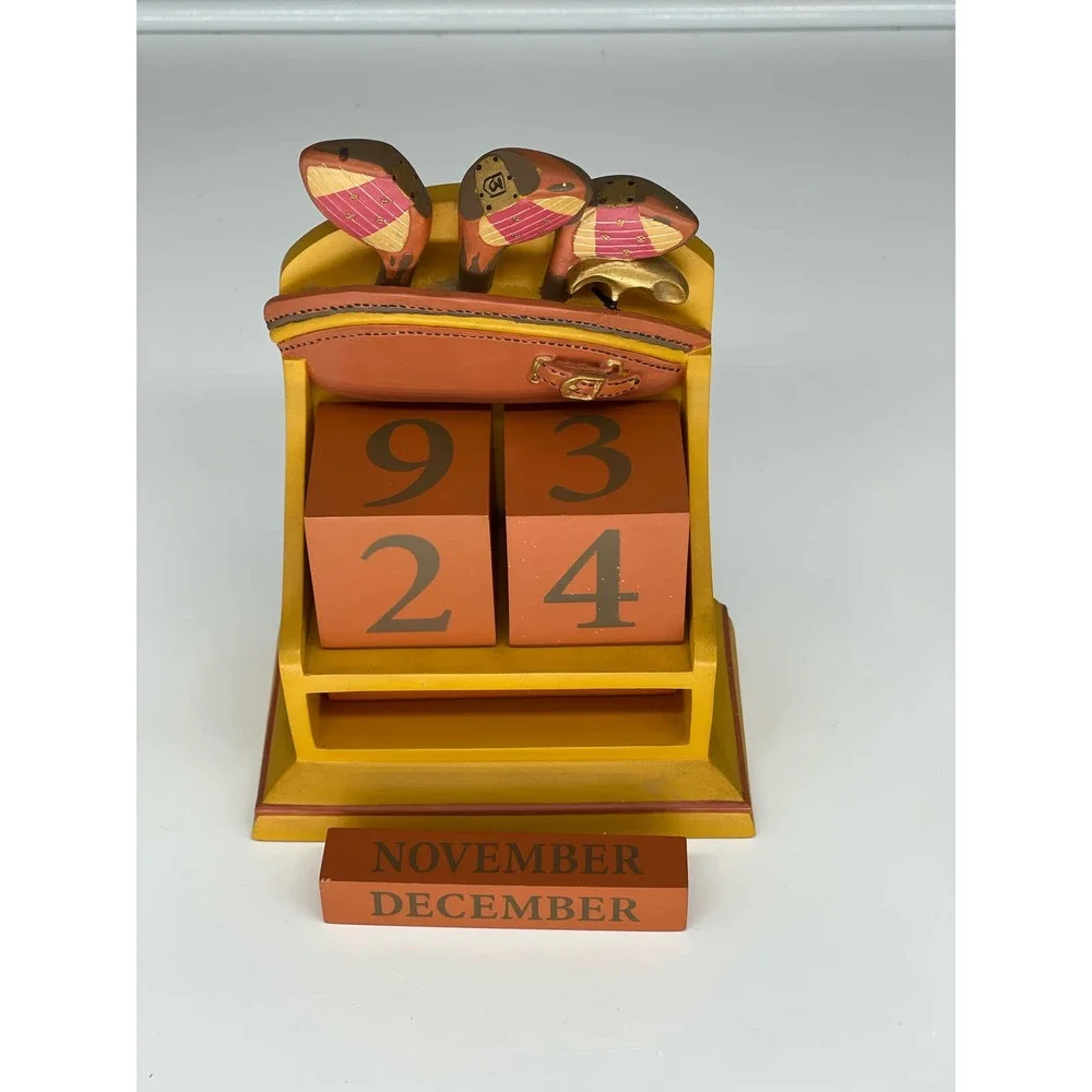 Hallmark Desk Perpetual Calendar Golf Club NWOT